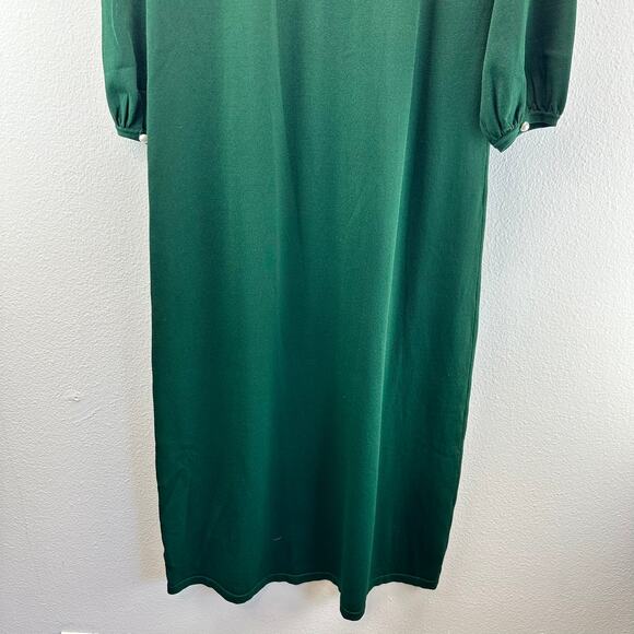 Pomander Place Hunter Green Double Knit Lennox Dress Small - Picture 8 of 12